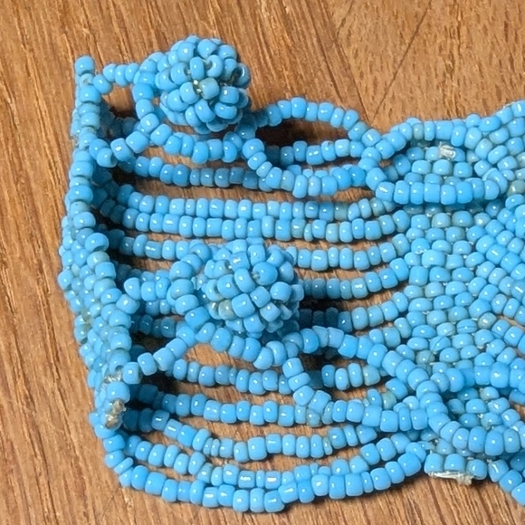 Turquoise Dreams Beaded Cuff Bracelet - Handmade Charm 🌊✨ - Picture 2 of 8